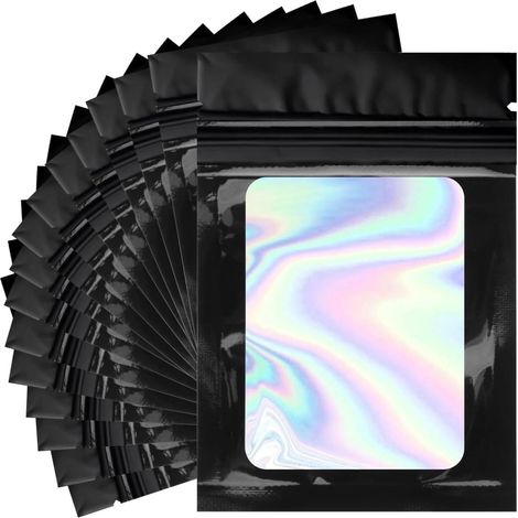 Mylar Bags 7x10cm, Set de sacs Mylar, sachets zip noirs pour bonbons, biscuits, bijoux, Cali Packs, 120 pièces (1/5)