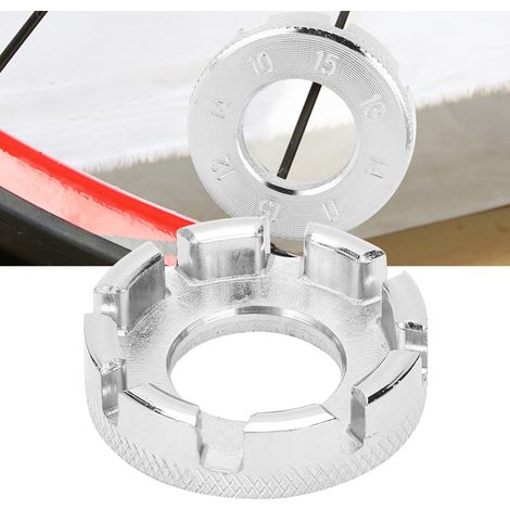 Clé à rayons vélo 8 voies pour serrage et réparation de roues, outil de réglage de jante en argent (1/5)