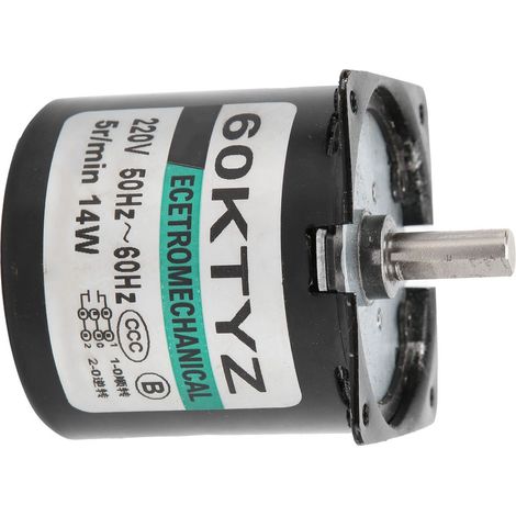 Moteur AC Synchrone Mini 14W 5tr/min Engrenage Métal Aimant Permanent Générateur DIY 220V (1/5)