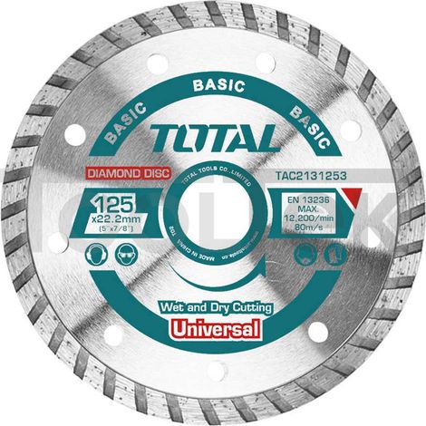 DISCO DIAMANTATO MOLA TAGLIO LEVIGATURA PIETRA TURBO 125mm TOTAL