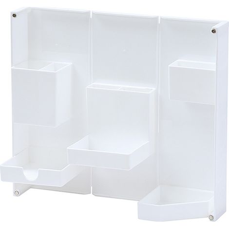 Boîte de Rangement Magnétique Blanche pour Bureau - Coffret à Crayons Portable et Pliable (1/5)
