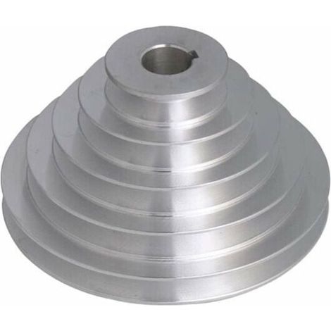 Poulie en aluminium 5 niveaux - 19 mm de diamètre intérieur, 54 à 150 mm de diamètre extérieur pour courroie de distribution trapézodale type A (1/5)