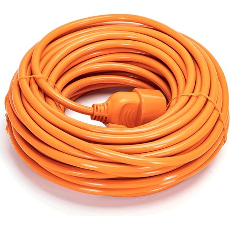 Cavo prolunga elettrico da 20m &8211 Spina 16A 2P+T e Presa Schuko+Bipasso 16A 2P+T Arancione Aigostar (1/5)