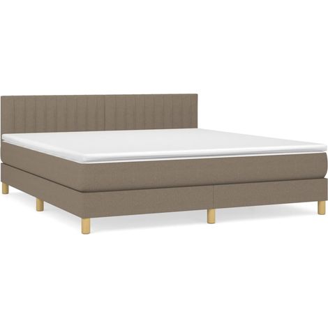 Maison Exclusive - Sommier à lattes de lit avec matelas Taupe 160x200 cm Tissu