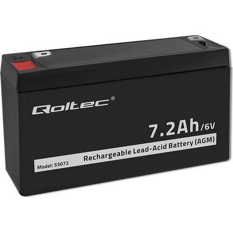 Batterie Qoltec AGM 6 V 7,2 Ah Sans entretien Performante Longue durée de vie Pour jouets et véhicules (1/5)