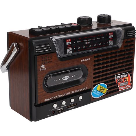Lecteur de cassettes avec radio AM/FM, signal puissant et silencieux, compatible carte mémoire et USB, enregistreur portable, prise UE 220 V (1/5)