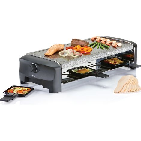RACLETTE Partygrill mit Steinplatte eckig für 8 Personen - Steingrill 1300Watt (1/5)