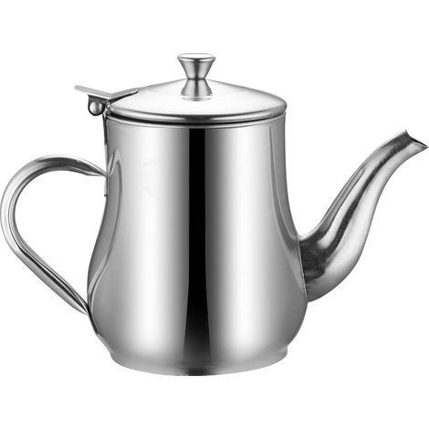 Multifunktionale Ölkanne aus Edelstahl, auslaufsicher und hitzebeständig, kann auch als Öl- oder Essigflasche zum Kochen verwendet werden (370 ml). (1/5)