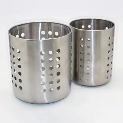 2 scolaposate, portaposate rotondo in acciaio inox, organizer per utensili da cucina da appoggio (argento) (1/4)