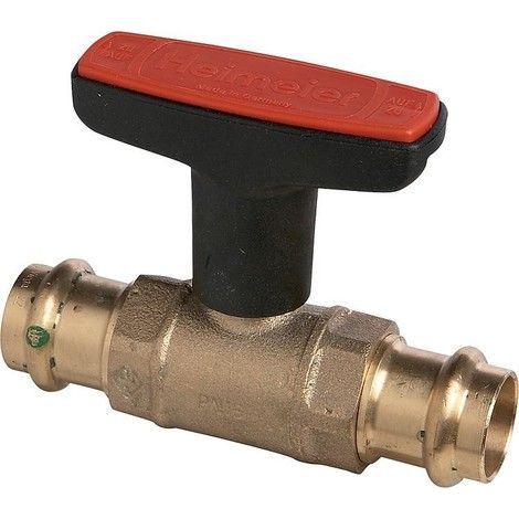 HEIMEIER Robinet sphérique de chauffage Globo H Viega Raccord à sertir 15x15, DN 15, Bronze rouge, 0602-15.000 (1/2)