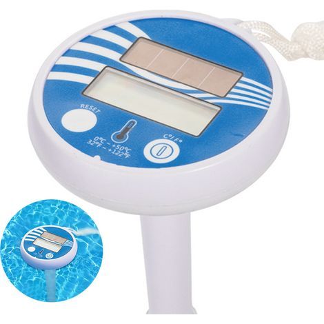 Schwimmbadthermometer – Schwimmendes Schwimmbadthermometer, schwimmendes Solarthermometer mit LCD-Bildschirm, stoßfest für alle Schwimmbäder, Whirlpools, Aquarien und Fischteiche (blau) (1/5)