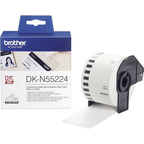 Brother DKN55224 Rotolo di etichette 54 mm x 30.48 m Carta Bianco 1 pz. Non adesiva Etichetta universale (1/5)