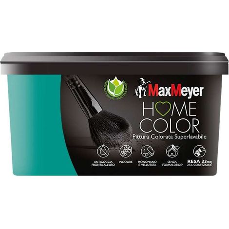 Max Meyer Idropittura Home Color Pavone 2.5 L - Superlavabile per Interni (1/4)