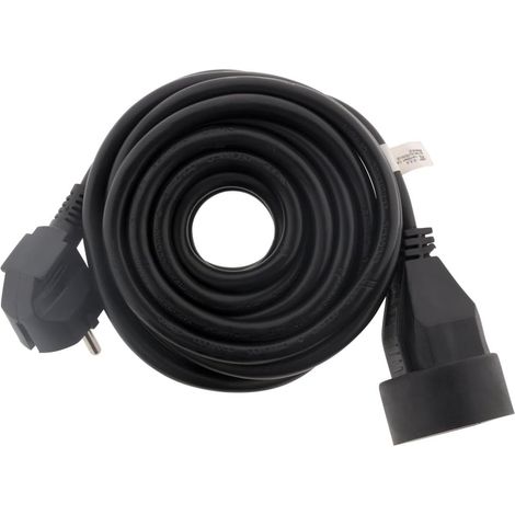 Rallonge Électrique Noir 3m Prolongateur 16A 2P+T Câble H05VV-F (1/5)