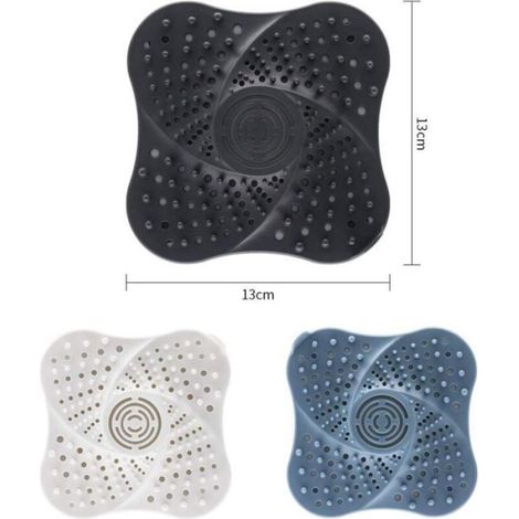 Attrape-Cheveux - Ventouse Silicone pour Évier Baignoire Douche - Compatible Tous Siphons Standards - 13 x 13 x 2 cm - 1 Pièce (1/5)