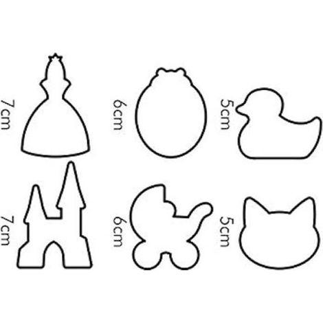 Découpoir Enfant - Plastique Résistant - Pour Décoration Gâteaux Et Cuisiner - 6 Pièces (1/3)