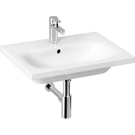 Jika Mio-N - lavabo, 600x450 mm, avec trop-plein, trou pour robinetterie, Jika Perle, blanc H8127131001041 (1/4)