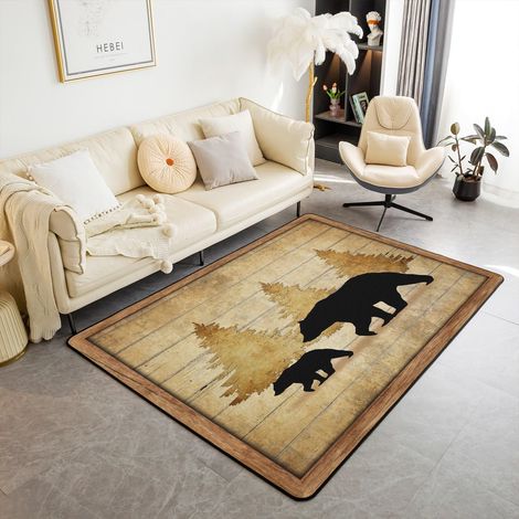 Tapis Salon 100x150cm Tapis Exterieur Village Pays de la Cabine Tapis d'extérieur Convient pour Salon Cuisine et Balcon Animaux Ferme Tapis Chambre (1/5)