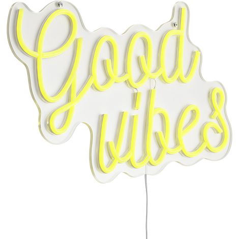 QAZQA Neon Wall Light Yellow Incl. LED - Good Vibes (1/5)