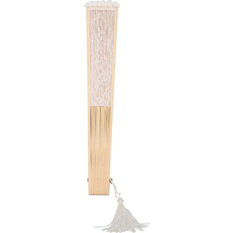 Éventail pliant japonais vintage en dentelle blanche pour décoration - Fait main (1/5)
