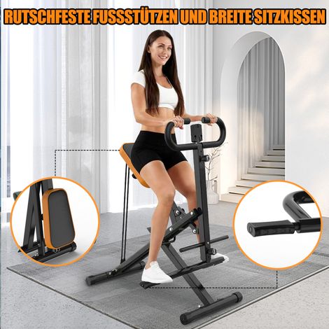 Presse à squats pliable pour maison, appareil d'entraînement fessiers avec élastiques de résistance, pour jambes, hanches, cuisses, abdos, dos, développé couché, hip thrust à domicile (1/5)