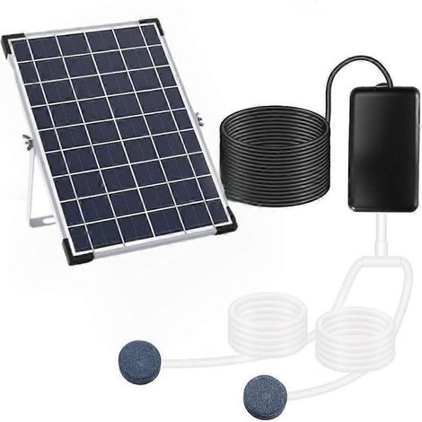Cet aérateur de bassin solaire de 5 W et 10 V est équipé d'une batterie de 2400 mAh et dispose de trois modes de fonctionnement pour assurer la circulation d'air dans l'aquarium. (1/5)