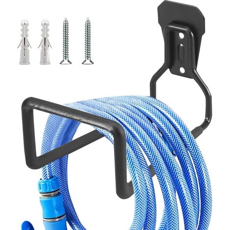 2er-Set Gartenschlauchhalter: Konische Schlauchhaken aus Eisen, robuste Wandhalterung für Gartenschläuche, Bewässerungsschlauchhalter, Wandhalterung für Garten, Garage und Werkstatt