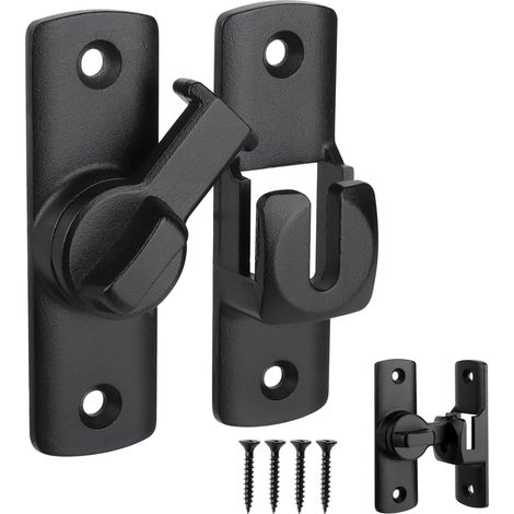 Loquet Porte 90/180 Degrés, Verrou Porte avec Vis, Verrou Serrure de Fermeture Porte, Bloque Porte Coulissante pour Grange Coulissantes, Cuisines, Fenêtres, Portes de Jardin, Salle de Bains (1/5)