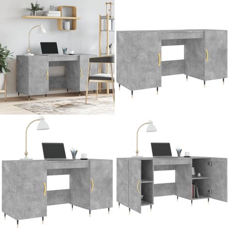 Scrivania Grigio Cemento 140x50x75 cm in Legno Multistrato - Scrivania in legno - Scrivania in legno multistrato