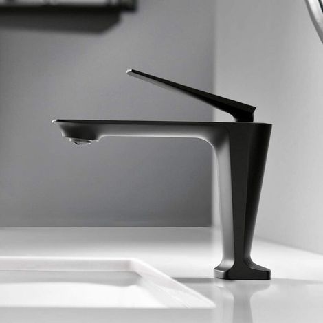 Robinet mitigeur de salle de bain design - Mitigeur monocommande - Noir (1/5)