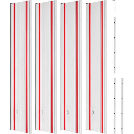 Rail de Guidage pour Scie Plongeante Lot de 4 Guide de Scie sur Rail 700 mm Compatible avec Scies sur Rail Makita Festool WEN, pour Projets Menuiserie, en Aluminium Extrudé, avec 3 Connecteurs (1/5)