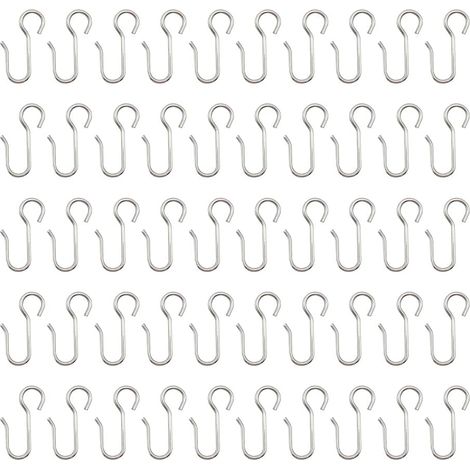 50 Pièces Crochets en Acier Inoxydable pour Rideaux Plissés et Portes Lourds (1/5)