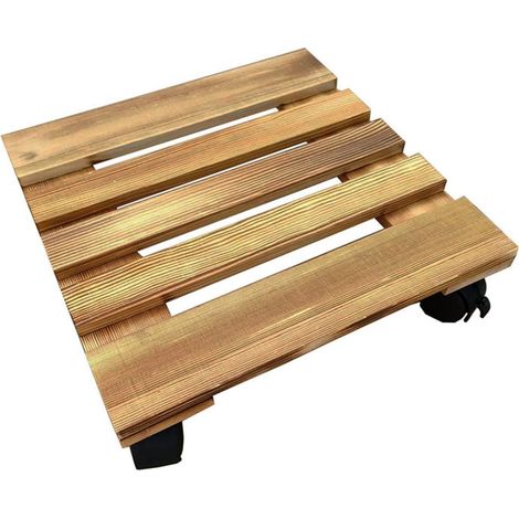 Support à plantes robuste, carré, verrouillable, à roulettes, pour intérieur et extérieur