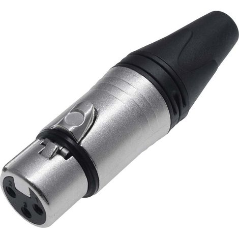 RS PRO-Connecteur XLR Femelle Droit 3 voies Montage sur câble, placage Argent ( Prix pour 1 ) (1/2)