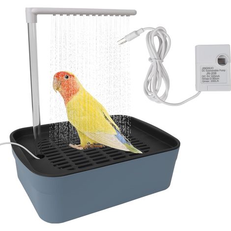 Douche pour Perroquet, Baignoire Multifonction avec Circulation de l'eau, Chargement USB Baignoire Automatique pour Oiseaux Douche pour Perruches Bain d'oiseaux pour Perroquets Perruches (1/5)