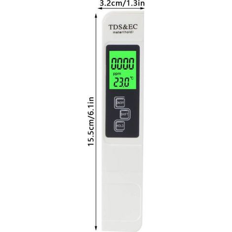 Testeur Eau - 4 Modes Mesure TDS PPM Avec Sonde Alliage Et Compensation Automatique Température - Pour Laboratoire Ferme Élevage - 1 Pièce (1/5)