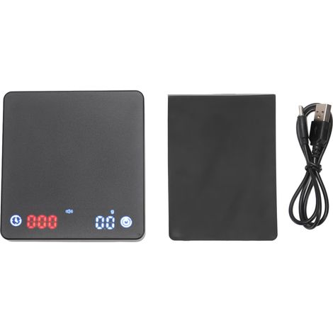 Balance à Café Compacte Rechargeable Portable Numérique avec Minuterie Tapis Silicone Amovible pour Café Filtre (1/5)