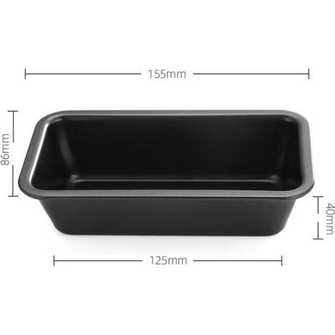 4-teiliges Backform-Set – rechteckig, aus Kohlenstoffstahl – geeignet für Brot, Gebäck und Toast – 15,5 x 8,5 x 4 cm (1/5)