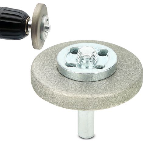 Meule de 5,6 cm de diamètre, pierre à aiguiser haute dureté pour rabot, perceuse, ciseaux, grain 180 (1/5)