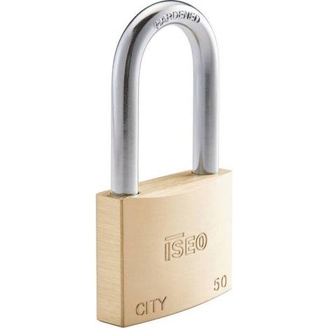 10 x ISEO P700 LUCCHETTO CITY ARCO LUNGO 50MM OTTONE