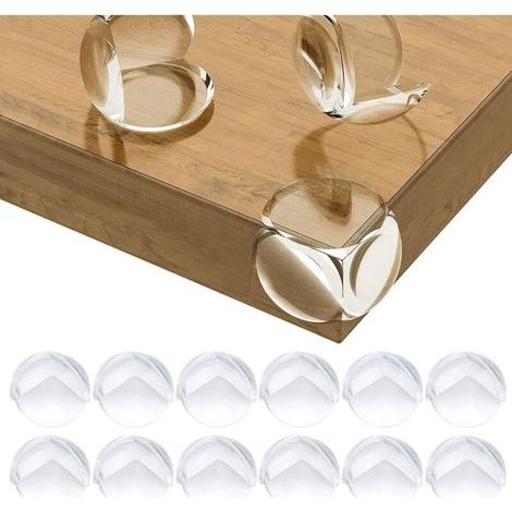 Protections Coin de Table pour Bébé, Protections d'angle pour Meuble Sécurité Enfant pour Bureau, Berceau, Cheminée, Table, Coins & Bords Molles + sans Danger Rondes Pack de 12 Transparent (1/5)