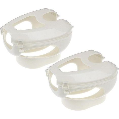 Ensemble de 2 supports d'alimentation blancs pour pigeons, accessoire de fixation pour fruits, légumes ou récipients dans la cage.-AquaForge (1/2)