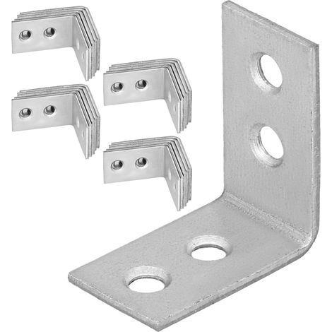 Ángulo de carpintero, conector de construcción, acero galvanizado, 30x30x17 mm, 50 unidades