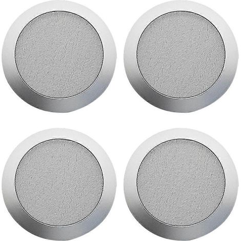 2 grilles de haut-parleurs de plafond encastrées de 4 pouces (argent) - JBMEDIA (1/4)