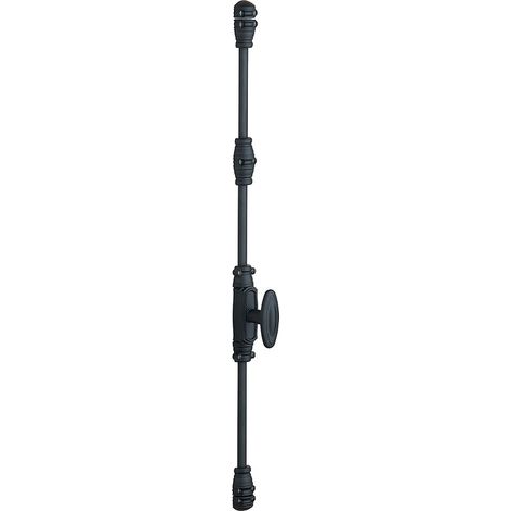 Decayeux – Crémone en applique en fonte finition noir – Pour menuiserie bois – Largeur 33 mm – Bouton ovale et garniture en fonte – Dimensions 126 x 33 x 20 mm