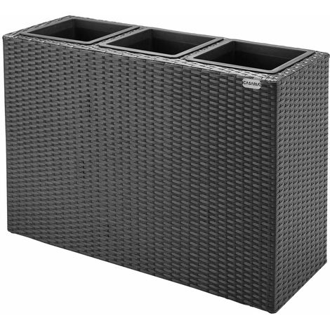 Pflanztopf-Set aus Polyrattan mit herausnehmbaren Innentöpfen (1/5)