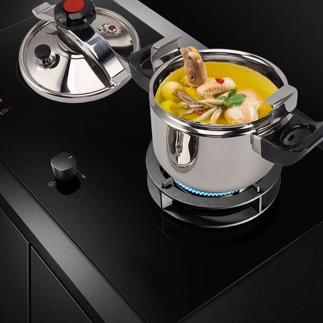 Autocuiseur Inox Explosion Proof Double Bottom 28cm 11L pour Gaz Induction - Cuisine Rapide et Sécurisée (1/4)