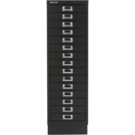 Bisley 15 Drawer A4 Filing Cabinet - Black (1/2)