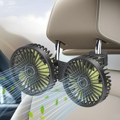 USB Auto Ventilator Rücksitz 360 Grad 3 Stufen Leise 12V KFZ (1/5)