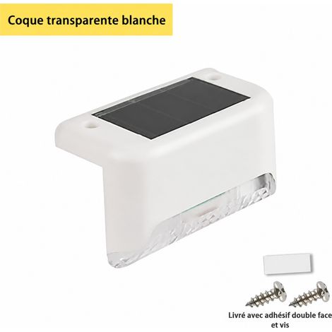 Lampe solaire d'escalier et clôture 1 LED boîtier blanc transparent lumière blanc chaud 60 g blanc chaud 60 g – Livraison gratuite